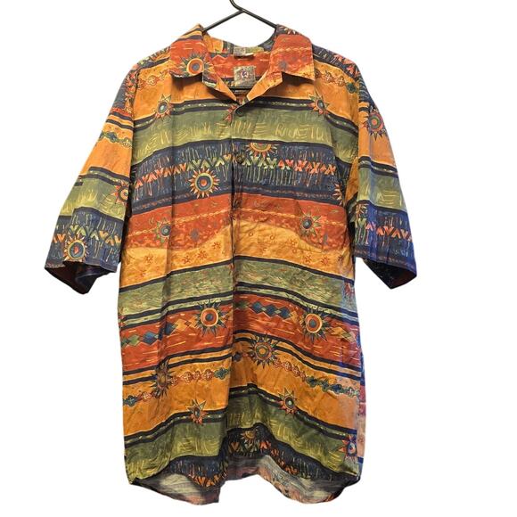 The Territory Ahead funky sun print short sleeve button down shirt size XL - Picture 1 of 6